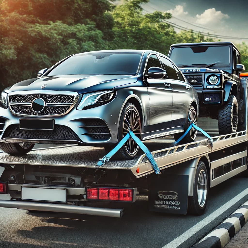 سطحة نقل سيارات مع أحزمة تثبيت آمنة